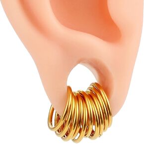 Earbility 10 PCS Ring Stacks Stainless Steel Segment Hoop Ear Cartilage Tragus Helix Lip Piercing Nose Rings Nipple Septum Clickers Body Jewelry