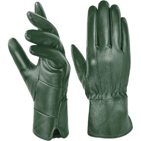 Harssidanzar Womens Genuine Leather Gloves Sheepskin Warm Winter Soft Lining SL025US