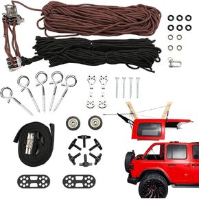 Hardtop Removal Lift Kit Fit for All Jeep Wrangler JK JL Models and Ford Bronco - Easy One-Person Operation Supports 8-16 ft. Ceiling