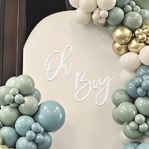 Oh Boy Sign for Backdrop, Cutout Felt Oh Boy Letters Sign for 1st Birthday Baby Shower Gender Reveal Baptism Party Decoration Backdrop Wall Photo Prop