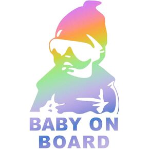 Baby on Board Sticker for Car, Funny Baby Safety Car Signs, Adhesive/Removable/Reflective/Waterproof, Cute Safety Caution Decal, No Need for Magnet or Suction Cup (2PCS) in Saudi Arabia