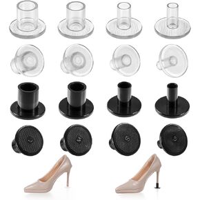 8 Pairs Clear High Heel Protectors Heel Stoppers, 4 Sizes Heel Repair Caps Covers for High Heels, Shoe Heel Cover for Weddings, Grass, Wetlands, Gravel, Outdoor Events