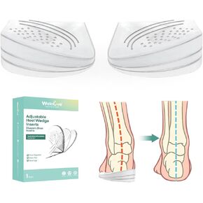 Heel Wedge for Supination & Pronation Correction - (1 Pair) Welnove 3 Layers Adjustable Supination Insoles, Adhesive Medial & Lateral Heel Inserts for Knee Pain, Bow Legs, Foot Alignment - Size L