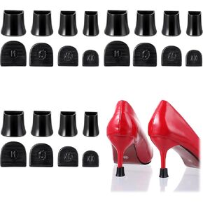 Heel Cap Protectors for High Heel Shoes | U Shape 4 Sizes 12Pairs | Anti-Slip Noise Reducing High Heel Protector Replacement