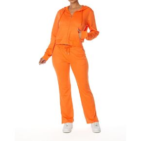 ملابس من القطعة للسيدات مجموعة التعرق مجموعة zip up hoodie boot cut reg sweatpants french terry lounge