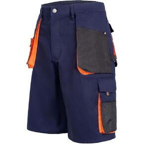lepni.me Mens Cargo Work Shorts with Pockets | Breathable Comfortable Workwear Summer Safety for Painters Builders Carpenters