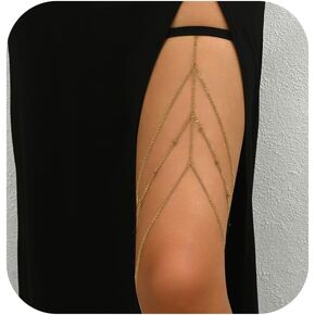 Simple Bikini Bead Thigh Chain Jewelry,Summer Beach Multi-layered Tassel Leg Chain,Sexy Adjustable Festival Thigh Body Chain Jewelry for Women