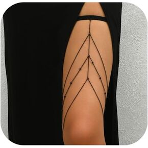 Simple Bikini Bead Thigh Chain Jewelry,Summer Beach Multi-layered Tassel Leg Chain,Sexy Adjustable Festival Thigh Body Chain Jewelry for Women in Kuwait