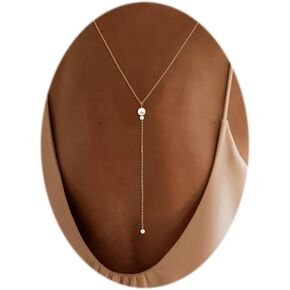 Pearl Back Drop Necklace for Backless Dress Back Necklace Wedding Bridal Long Pearl Drop Back Chain Body Jewelry
