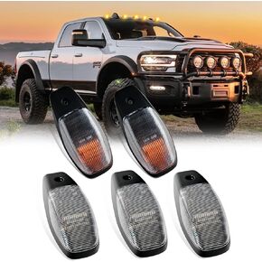 LED Cab Roof Lights Compatible with 2019-2024 RAM 2500 3500 4500 5500 Pickup Truck Cab Clearance Light 5PCS Amber Light Clear Lens
