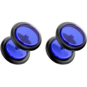Pierced Owl 16GA Acrylic Fake 0GA Plugs with Black O-Rings, Sold as a Pair