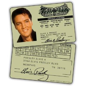 Elvis Presley Driver License ID Funny Plastic ID Elvis Fans Complement for Costumes Double Sided Collectible Trading Card Novelty Gift