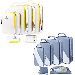 Compression Packing Cubes Set, Travel Luggage Organizer for Suitcase, Packing Organizers for Travel Accessories, Breathable See Through Mesh