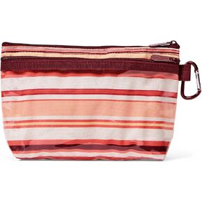 THIRTY-ONE Gifts Clear Clip Pouch with Zipper, Clear Pocket and Carabiner Clip, Popsicle Perfection