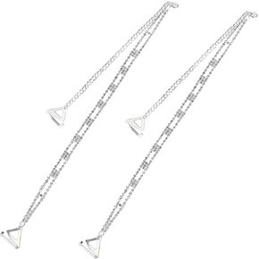 1 Pair Dress Straps for Strapless Dress, Adjustable Dresses Straps, Wedding Bridal Dress Accessories, Underwear Chain for Women Accessories Jewelry Sexy Crystal Summer Bra Shoulder Chain (Silver)