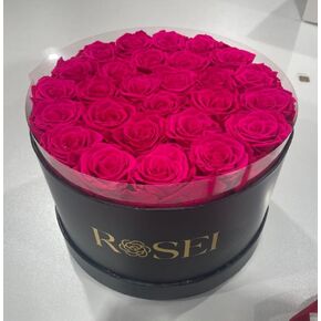ROSEI Forever Roses in a Box | 100% Real Preserved Roses, Lasting 1-3 Years, Elegant Floral Decor & Romantic Gift for Anniversaries, Birthdays & Special Occasions -27 Flower Bouquet Preserved in a Box