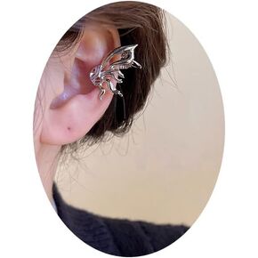 Butterfly Ear Cuff Earrings Elf Ear Cuffs Clip Earring for Women Silver Color Ear Cuffs Non Piercing Earrings Gift for women