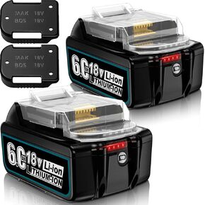 18V 6.0Ah Battery Replacement for Makita 18V Battery Compatible with 18 Volt BL1860B BL1850B BL1840B BL1830B BL1815B Batteries with Battery Dustproof Covers