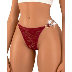 Women's Glitter Thongs Underwear T Back Lace Thongs Sexy Panties