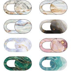 Laptop Camera Cover Slide Colorful&Marble 6 Pack, Webcam Cover Slide Phone Camera Cover, Ultra-Thin Computer Camera Cover Slide Blocker Slider Fits iPhone MacBook Laptop, Desktop, PC, Tablet