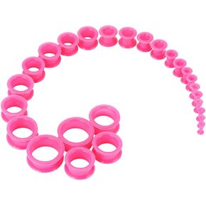 10/13 Pairs Hard Silicone Ear Tunnels Plugs Kit Double Saddle Earlobe Gauges Ear Expander Stretcher Sets Stretching Multiple Colors Body Piercing Jewelry for Women Men 8g-1"