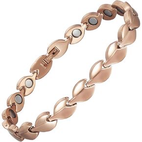 Magnetic Anklet Bracelets for Women, Stainless Steel Rose Gold Magnetic Ankle, Magnetic Jewelry (0088R)