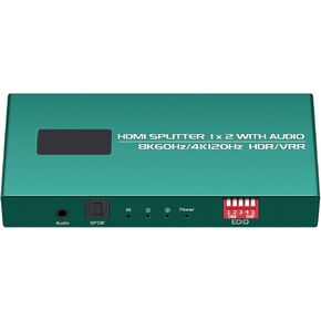 HDMI 2.1 Splitter 1 in 2 Out 4K 120hz hue sync Box 8k hdmi Splitter 1 in 2 Out ps5 hdmi 2.1 Splitter 4k 120hz 1 in 2 Out ps5 hdmi Splitter 1 in 2 Out 4k 120hz ps5 Audio Spdif+3.5 Out Daoistek