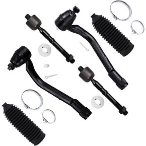 SCITOO 6pcs Front Inner Outer Tie Rod End w/Steering Boot Suspension Kit fit 2011-2013 for Hyundai Sonata 2012-2017 for Hyundai Azera 2011-2015 for Kia Optima 2014-2015 for Kia Cadenza