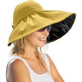 Women Sun Hat Empty Top Hats Summer Visor Capsfor UV Protection Holiday Sunscreen Sun Bonnet Hats Wide Brim with Ponytail Hole Beach Hat Green