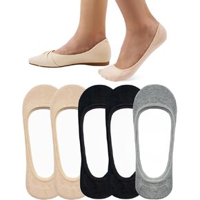 SIXDAYSOX 4-6 Pairs No Show Socks Womens Ultra Low Cut Non-Slip Liner Socks for Flats Boat