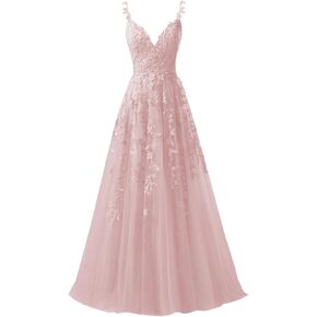Peiyjyusp tulle Lace Lace V Vric Dresses Line A Wedding Bridesmaid Prom Dress for Teens Ball Down