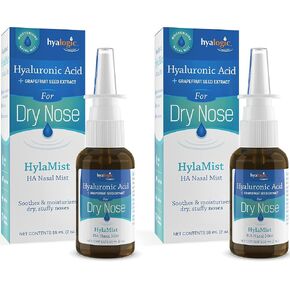 Hyalogic HylaMist Nasal Spray for Dry Nose - Soothing & Moisturizing with Hyaluronic Acid & Grapefruit Seed Extract Sinus Nasal Spray - Ideal for Dry Nose Relief (2oz)