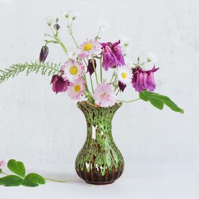 Ceramic Vase, Modern Small Vases for Home Decor, Elegant Flower Vase Centerpiece for Tables, Office Desk, Room Decor, Fit for Housewarming, Wedding, Birthday (Blue)