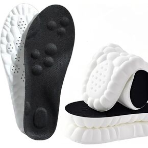 4D Cloud Soles Memory Foam Insoles for Men/Women - Arch Support Shoe Inserts with Acupressure Massage Foot Pain Relief & Fatigue Reduction for Sports/Running(US-Men-6.5-11)