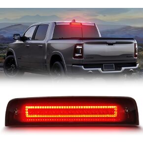 LED Third Brake Light fit for 2009-2018 Ram 1500 2500 3500, 3rd Third Brake Light Smoked Lens, Strobe Rear Red High Mount Stop Lamp White Cargo Light