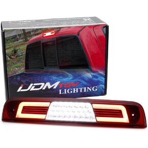 iJDMTOY Black-Out Smoked Lens C-Shape Ring Full LED High Mount Third Brake/Clearance Light Assembly Compatible With 2019-up Gen5 RAM 1500