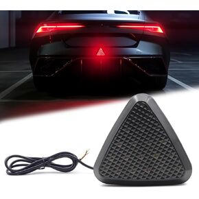 Car Rear Brake Stop Light, 12V Universal Triangle Tail Light Indicator for Car SUV Motorcycle (Black)