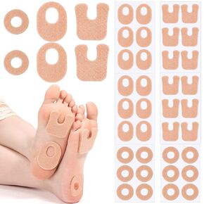 Shynek 72 Pcs Callus Pads, 3 Model Felt Callus Cushions for Bottom of Foot Self Adhesive Foot Corn Pads for Men and Women Reduce Foot and Toes Pain Relief, U Shaped, Oval Shape & Round Shape, Beige