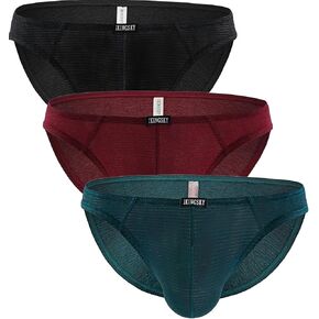IKINGSKY Men's Bulge Briefs Sexy Breathable Underwear Low Rise Spandex Under Panties for Men