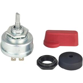 Ignition Switch w/Red Handle 176606 207073 Compatible with Miller Big Blue Welder Starter 3 Phase Diesel Engine Driven Generator 4 Terminal 4 Position MIL207073 207110 Lever Dust Grommet Nut