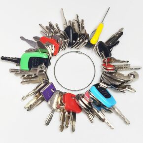 60 Heavy Equipment Keys Master Set Consturction Ignition Keys for Kubota JCB Cat Yanmar Honda Ditch Witch Backhoes Excavators Forklifts Loaders Tractors Bullozers and Other Construction Equipments