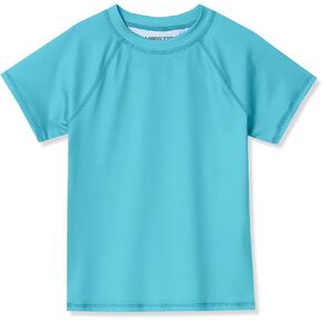 Lands' End Girls Slim Short Sleeve Crew Neck UPF 50 Swim Rash Guard