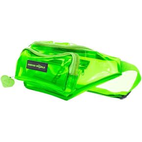 Kandies World Clear Fanny Pack – Stylish Transparent Waist Bag in Purple – Festival & Stadium Approved – Adjustable Strap & Secure Pockets (Black)