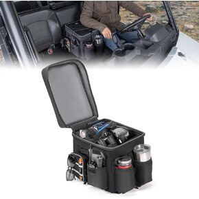 Kemimoto UTV Center Center Console Bench Pox ، 1680d Oxford Cloth Gater Resistant 18L مقعد كيس تخزين الأذرع منظم أداة تخزين صندوق ، متوافق مع Polaris Ranger Can-Am Defender CFMOTO uforce