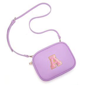 Birthday Gifts for 4 5 6 7 8 9 10 11 12 13 Year Old Girls Initial PU Leather Crossbody Bags for Girls