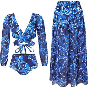 Women's Tankini Sets with Coverups - Swimsuit with Cover Up Set - 3 Piece Bathing Suit Set