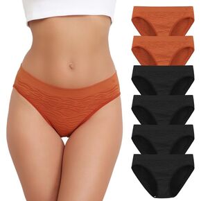 Ladies Low Rise Briefs Breathable Seamless Strech Bikini Underwear for Women Cheeky Hipster Panties Pack