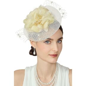 قبعات Babeyond Fascinators للنساء - شاي حفلة كنتاكي كيربي ديربي قبعة الزفاف كوكتيل الكوكتيل مع مقطع الشعر