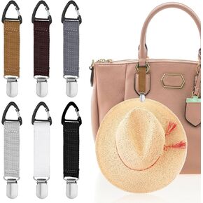 6 PCS Hat Clip for Travel on Bag,Elastic Hat Holder Hands Free Travel Hats Clip Quick Access & Removal Hats Holder Bag Accessory for Traveling Bags Backpacks Purses Luggage Outdoor Traveling Accessory