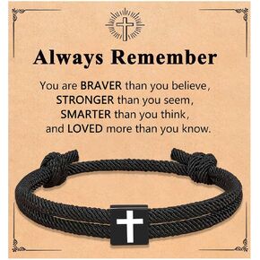 Easter Basket Essentials Stuffs for Teens Teen Boys Gifts, Cross Bracelet Baptism Confirmation First Communion Birthday Gifts Ideas for Teenage Kids Ideas 8 10 11 12 13 14 15 16 Year Old